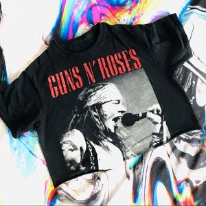 90s Grunge Guns n Roses Crop Top Small